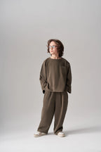 Ensemble pull et pantalon en modal - Kaki MINILUCA