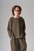 Ensemble pull et pantalon en modal - Kaki MINILUCA