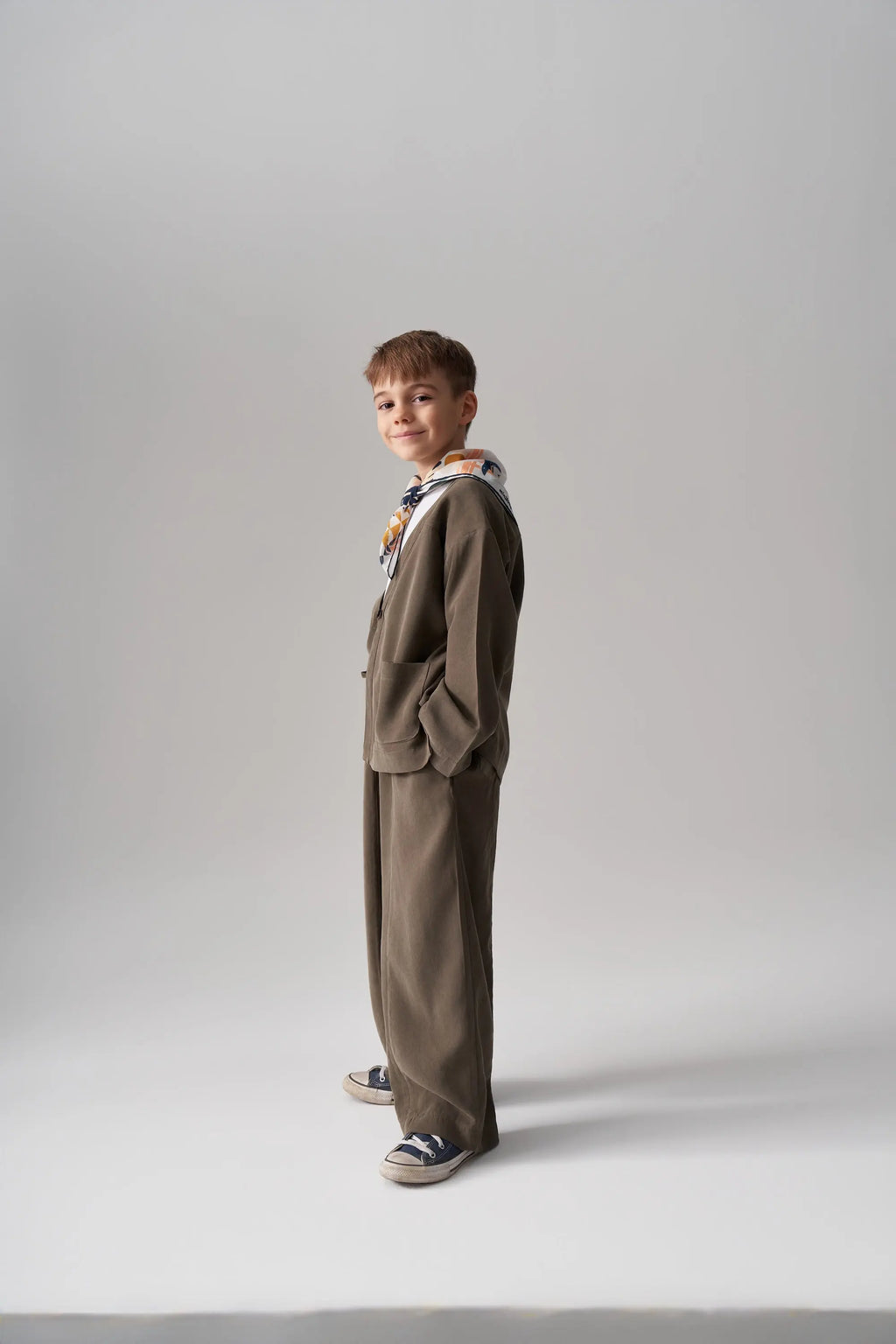 Ensemble gilet et pantalon en modal - Kaki MINILUCA