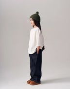Pleated denim pants - Raw blue MINILUCA