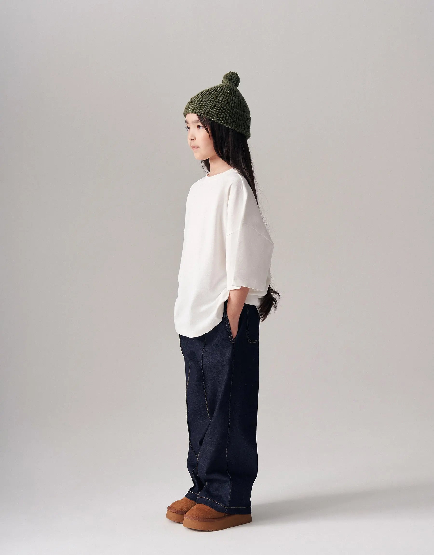 Pantalon denim à pince - Bleu brut MINILUCA