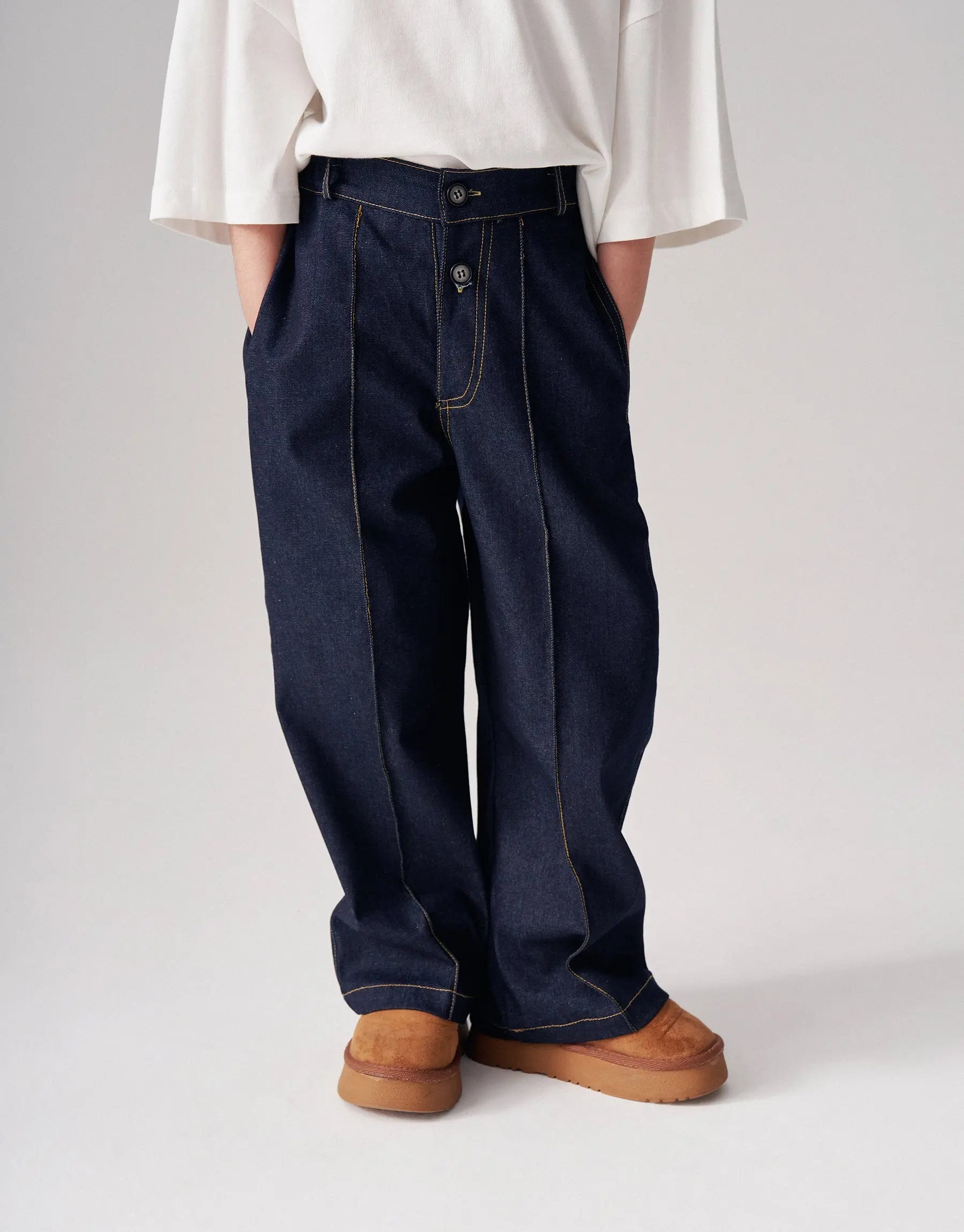 Pantalon denim à pince - Bleu brut MINILUCA