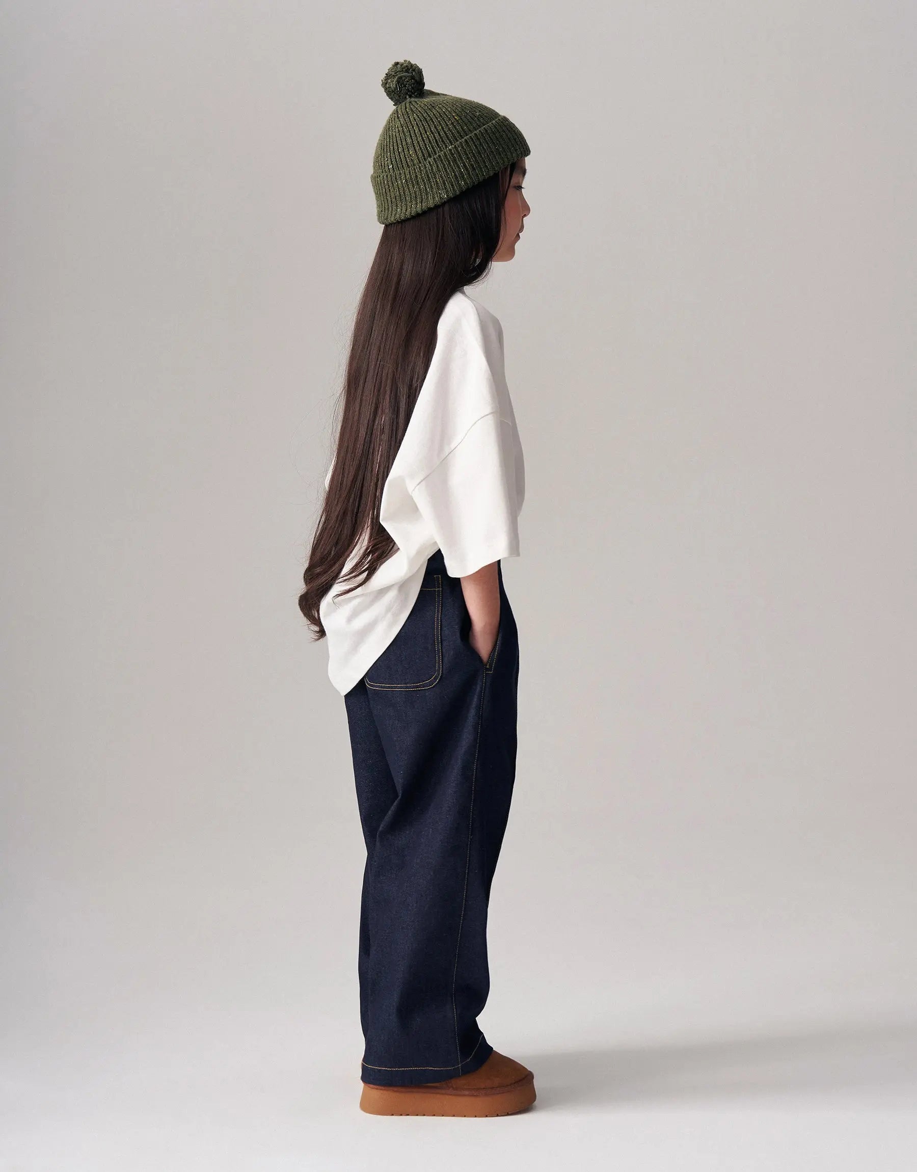 Pantalon denim à pince - Bleu brut MINILUCA