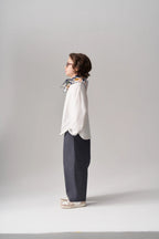 Pantalon à pince simple - Bleu fumé MINILUCA