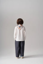 Pantalon à pince simple - Bleu fumé MINILUCA