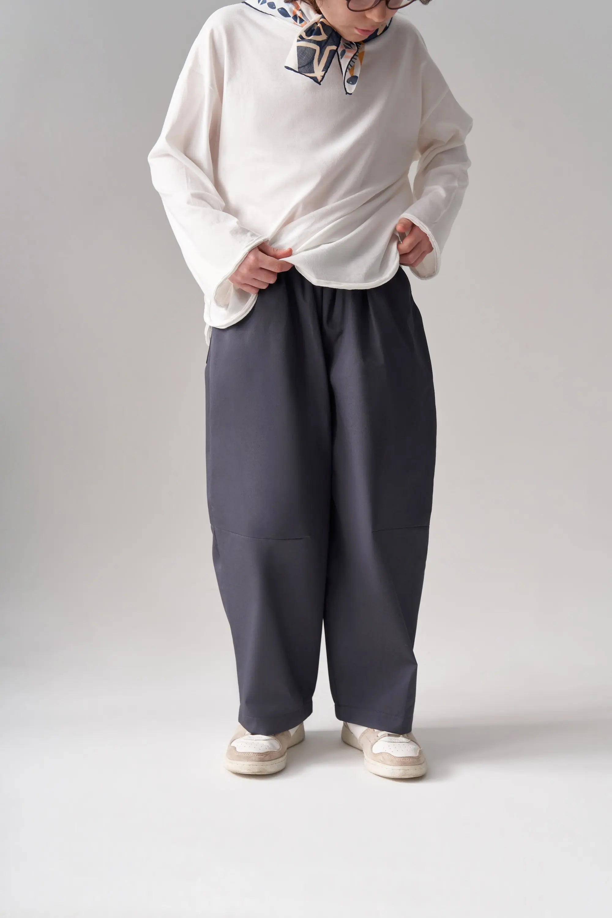 Pantalon à pince simple - Bleu fumé MINILUCA