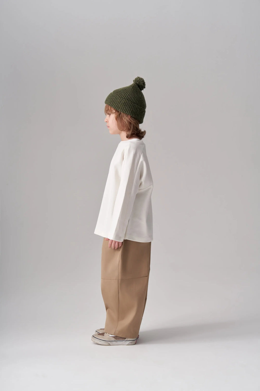 Single-pleat pants - Beige MINILUCA