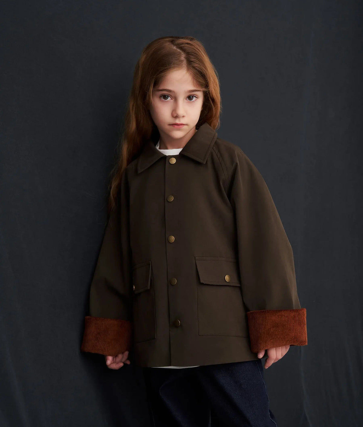 Veste à revers contrastants | Kaki brun
