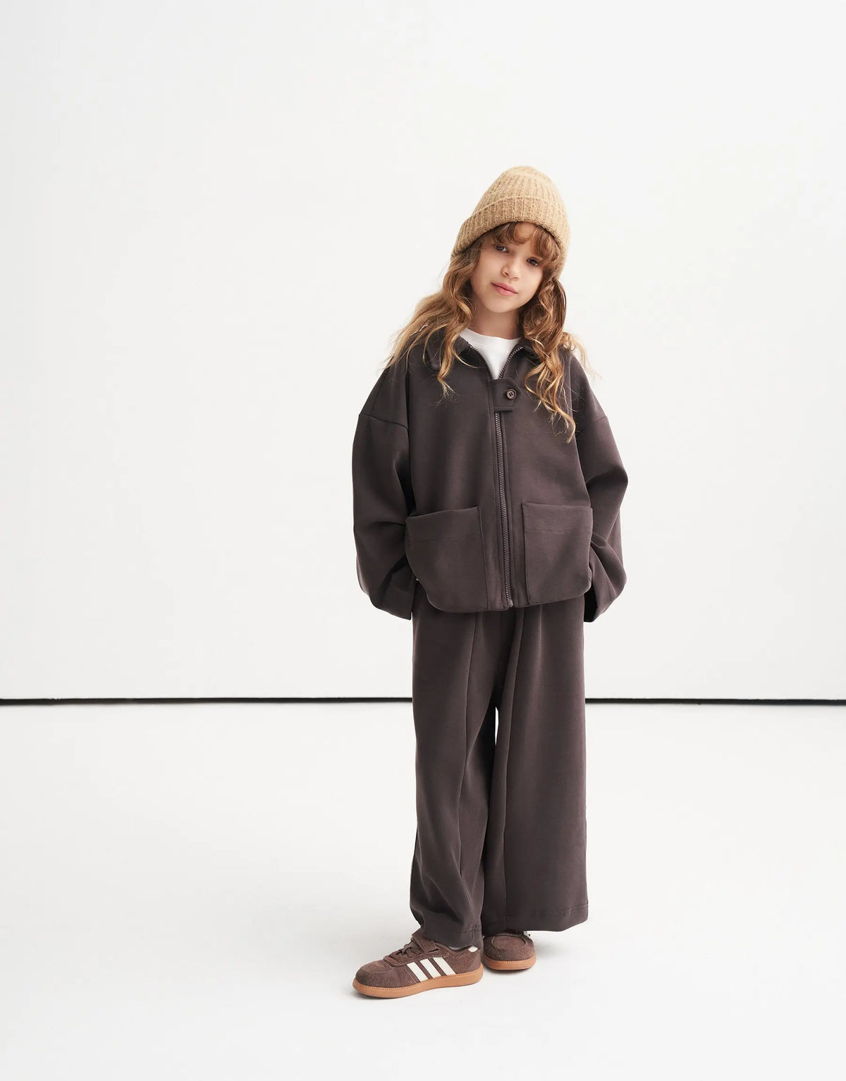Ensemble veste zippée | Taupe