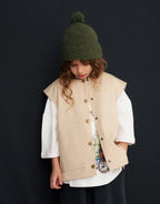 Signature Sleeveless Jacket | Sand Beige