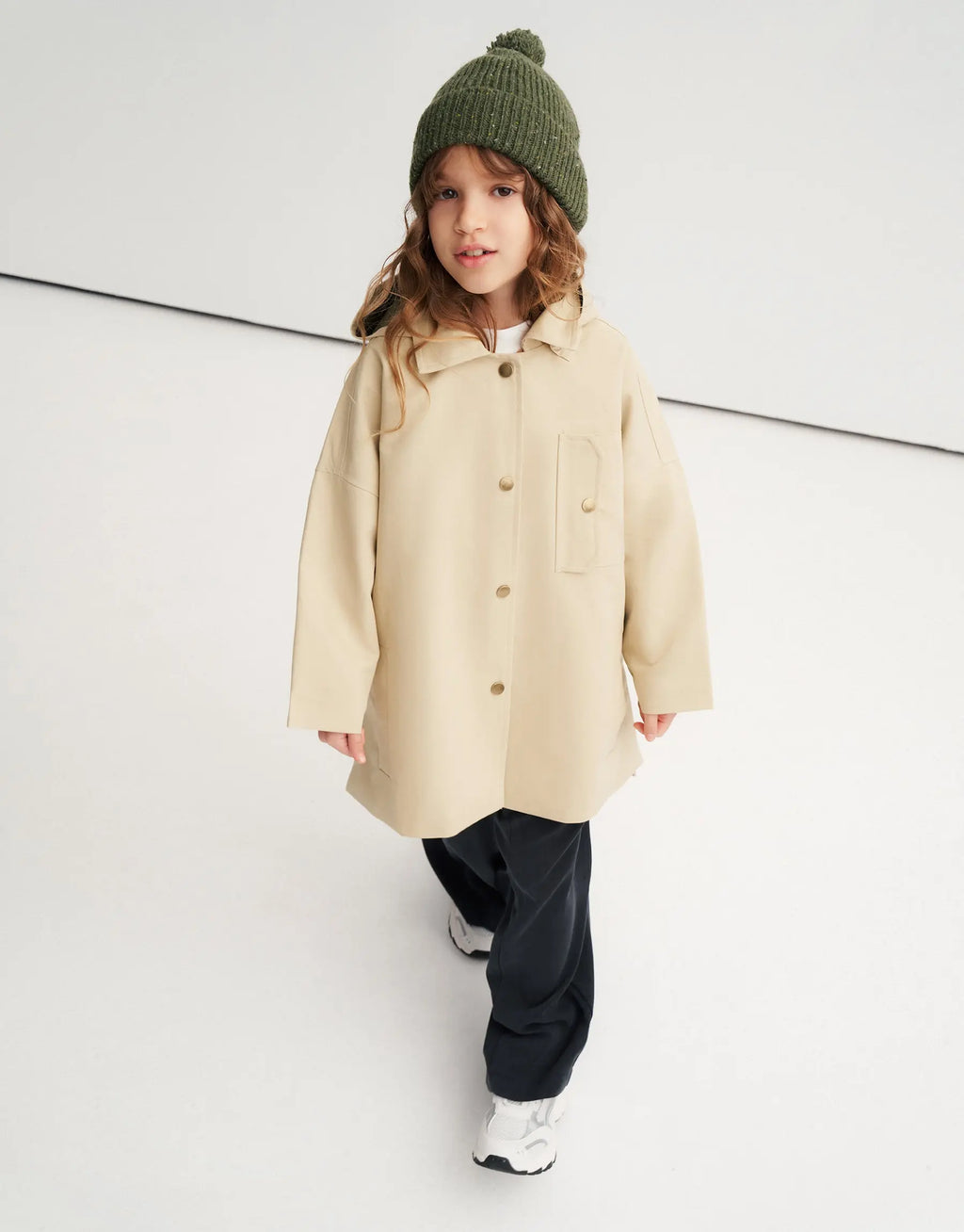 Hooded Trench Coat | Beige