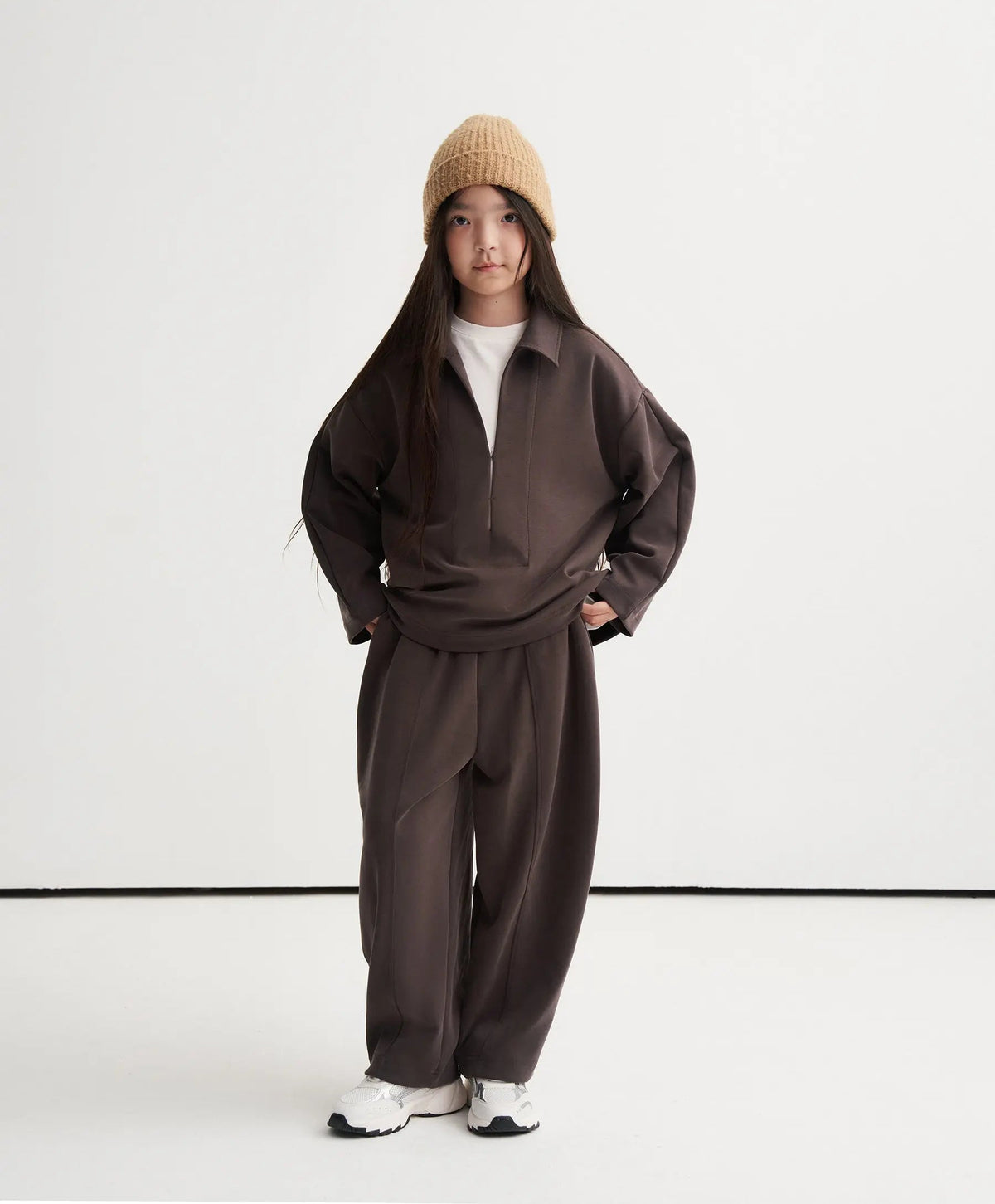Ensemble col ouvert | Taupe