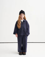 Ensemble veste zippée | Bleu fumé