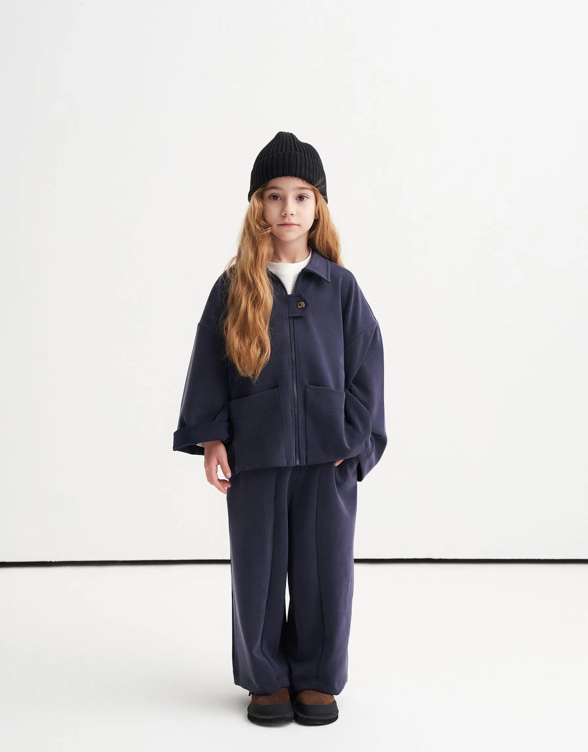Ensemble veste zippée | Bleu fumé