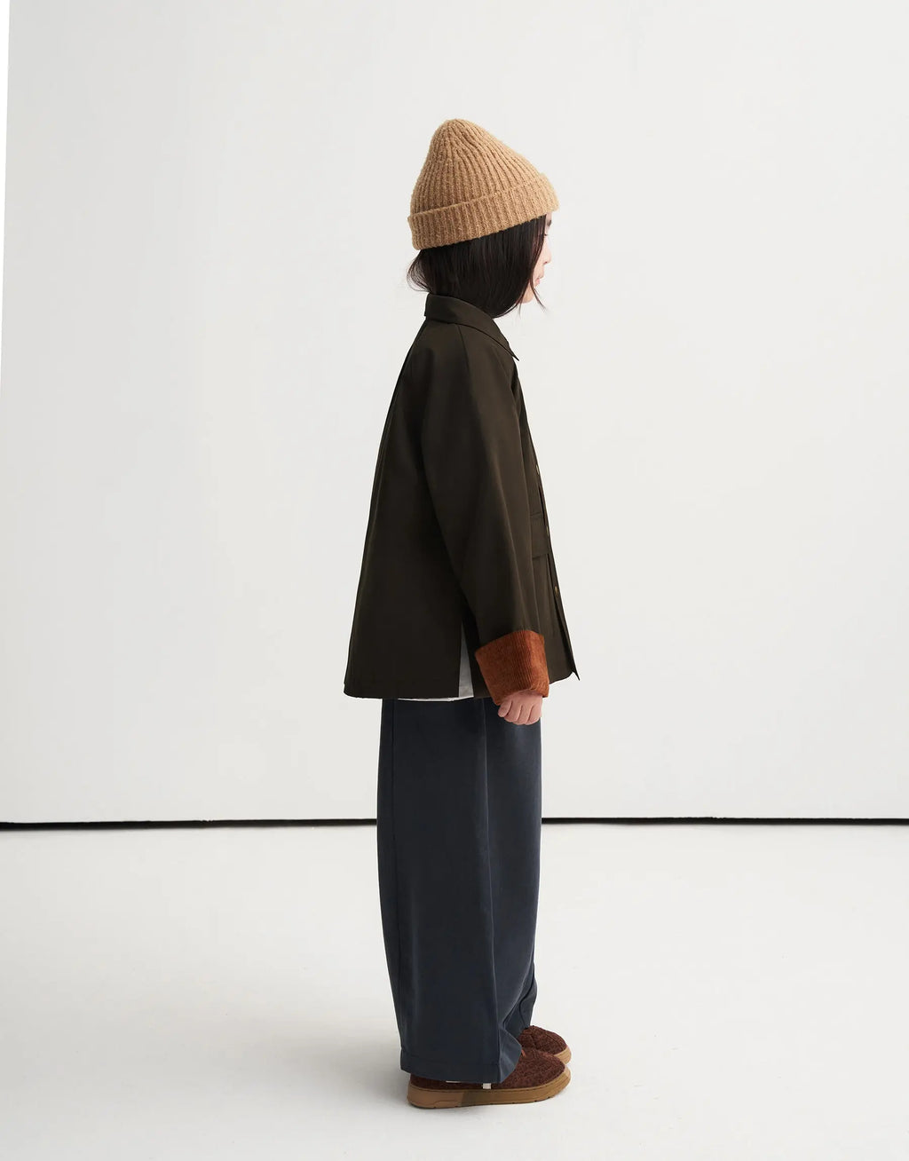 Veste à revers contrastants | Kaki brun