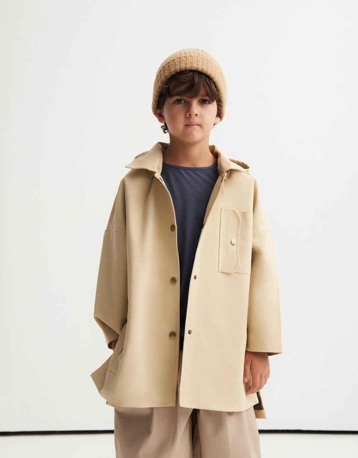 Hooded Trench Coat | Beige