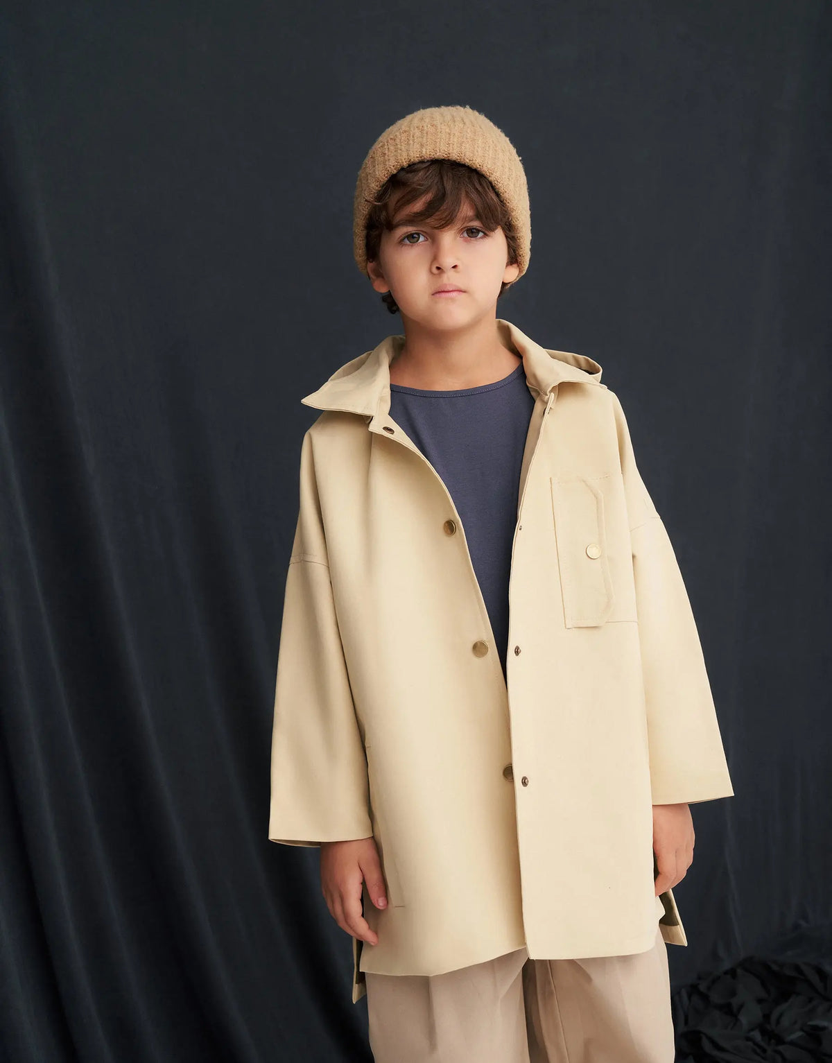 Hooded Trench Coat | Beige