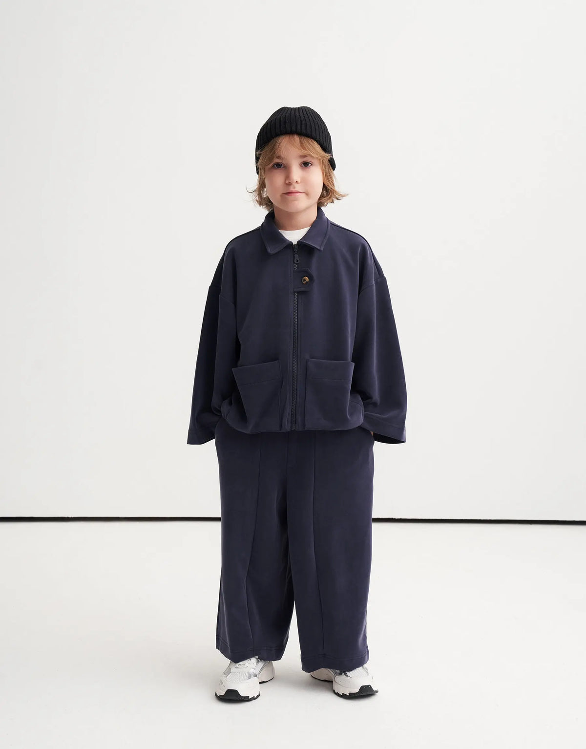 Ensemble veste zippée | Bleu fumé
