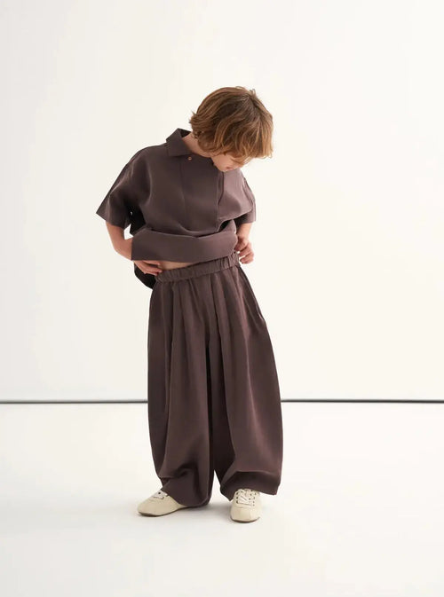 Ensemble col à double boutons | Brun MINILUCA