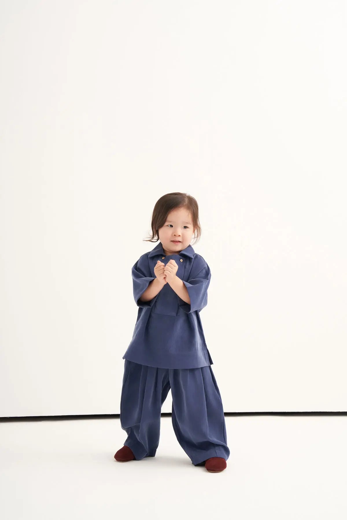 Ensemble col à double boutons | Indigo
